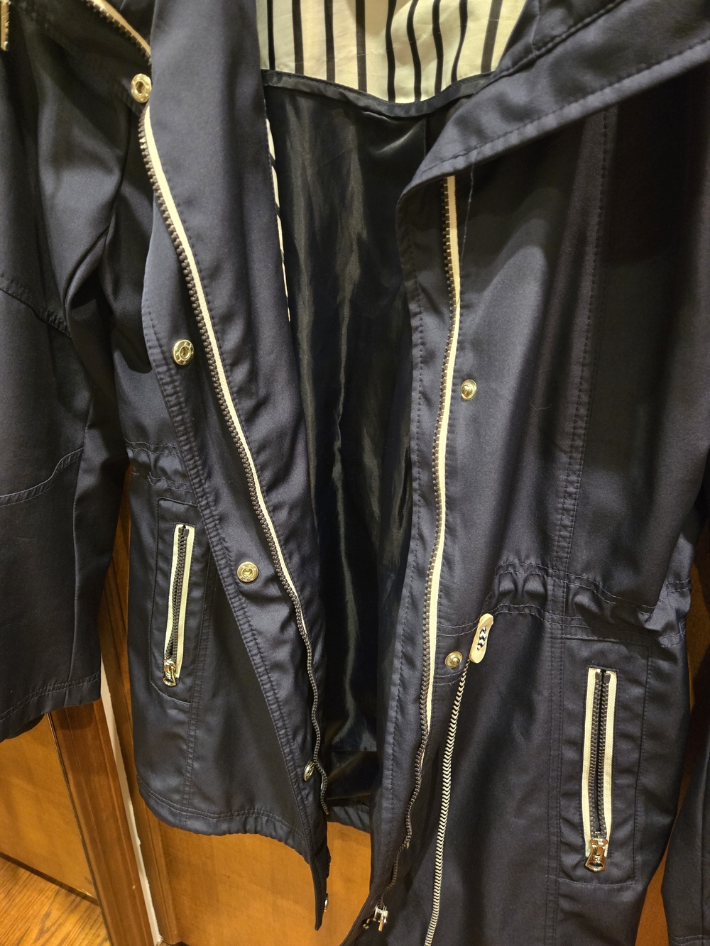 Jessica Simpson Navy Hooded Anorak with Contrast Zippers - Picture 5 of 8